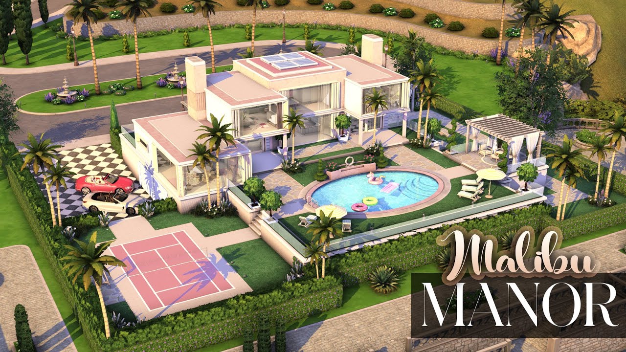 MALIBU MANOR | 3 Bdr + 3 Bth Luxury Estate | The Sims 4: CC Speed Build