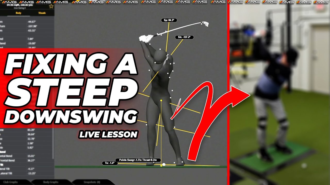 Fixing A Steep Downswing! LIVE LESSON! 🎥 🏌️‍♂️