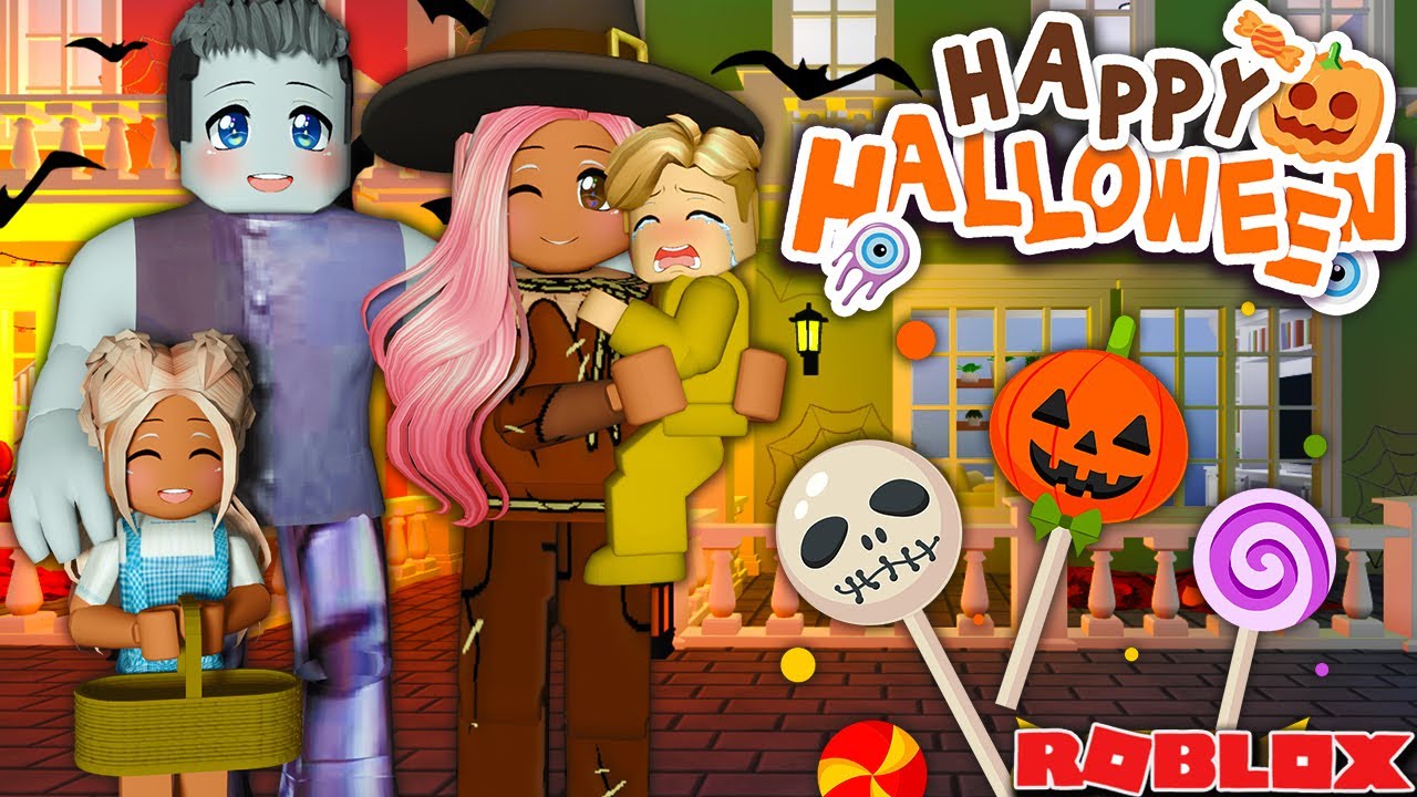🎃 FAMILY TRICK OR TREATING ON HALLOWEEN NIGHT 👻 | Roblox Bloxburg Roleplay