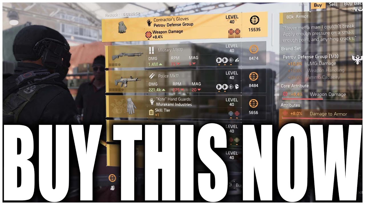 THE DIVISION 2 MUST BUYS OF THE WEEK! DON'T MISS THESE  ITEMS YOU NEED TO BUY!