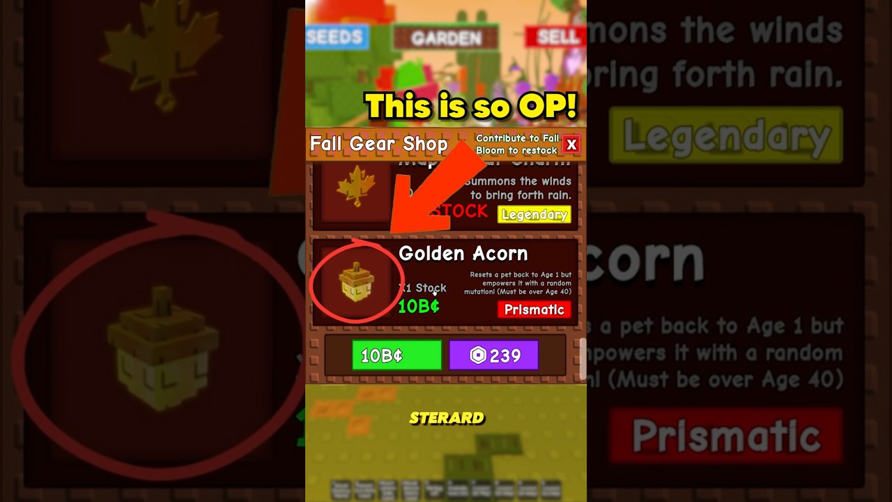 This new gear is so OP!  #growagarden #roblox