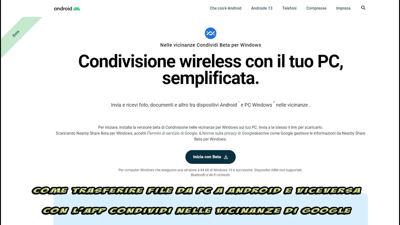 Trasferire file da Android a PC Windows e viceversa con la Condivisione nelle Vicinanze di Google