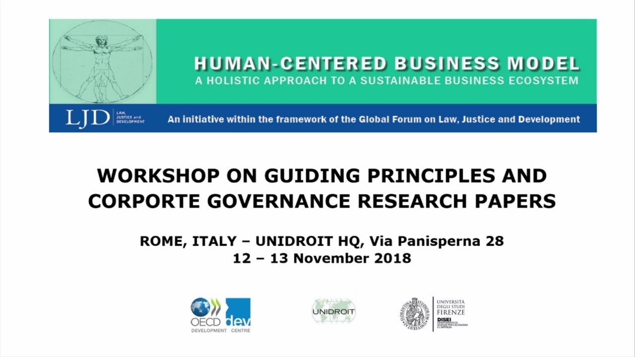 HUMAN-CENTERED BUSINESS MODEL - WORKSHOP ON THE GUIDING PRINCIPLES AND CORPORATE GOVERNANCE RESEARCH
