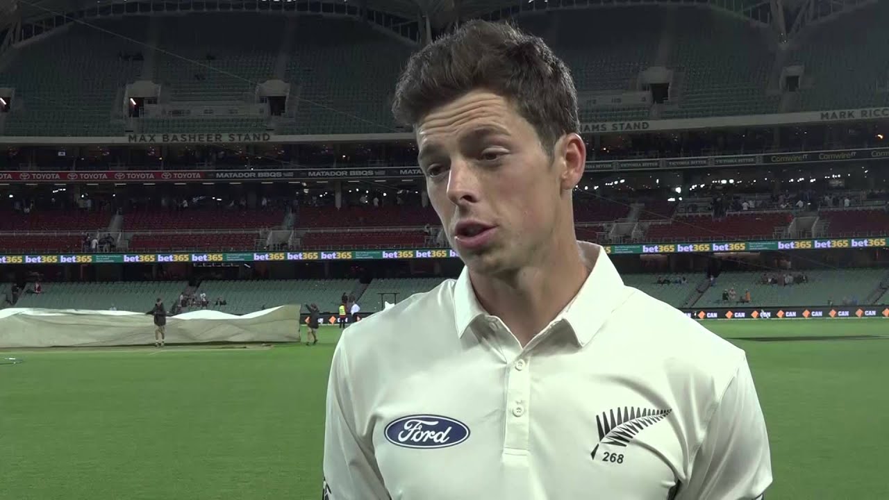 Mitchell Santner post day one of pink ball Test