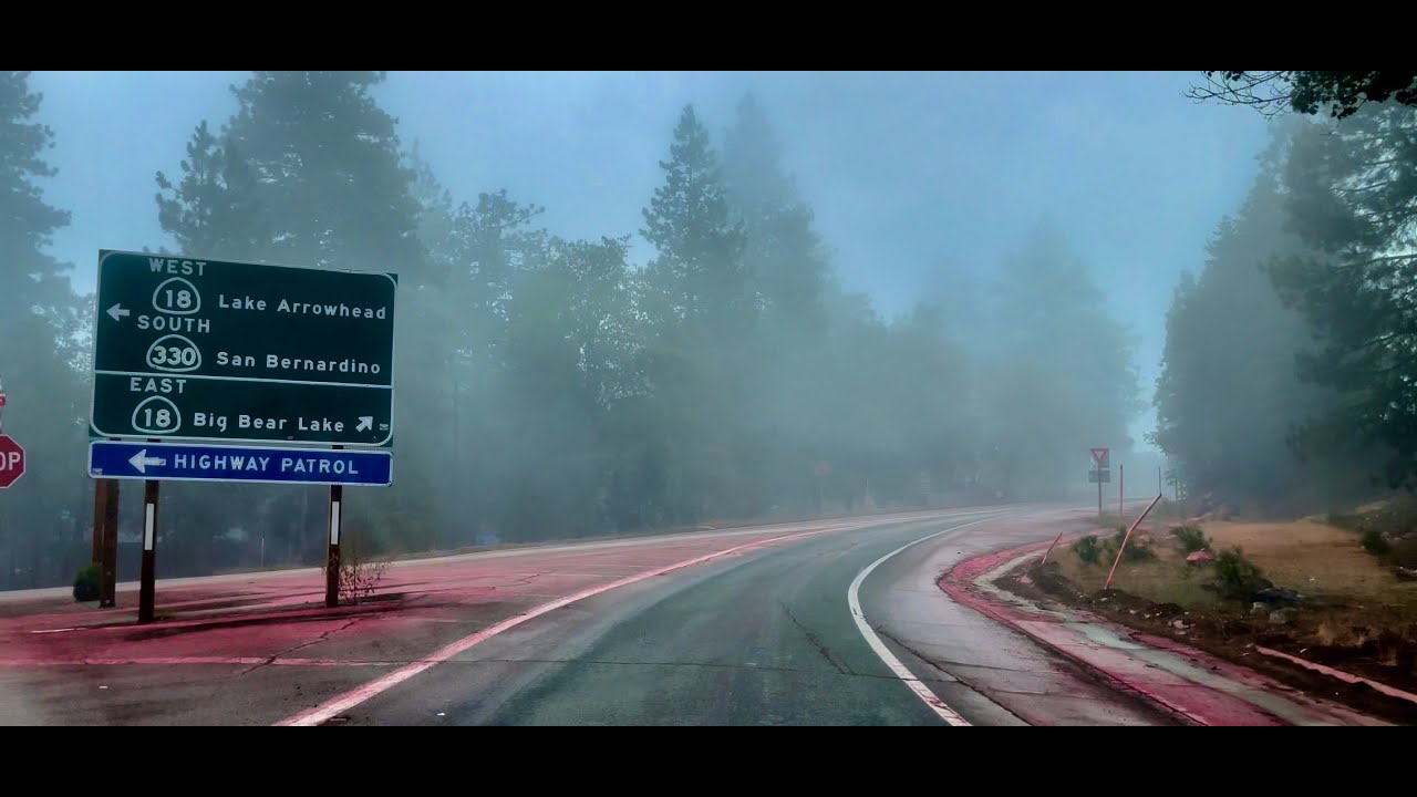 Hwy 18 Re-Opened. Driving By 🔥 The Line Fire 🔥 Phos-Chek Covering Running Springs Sea of Red 9/17/24