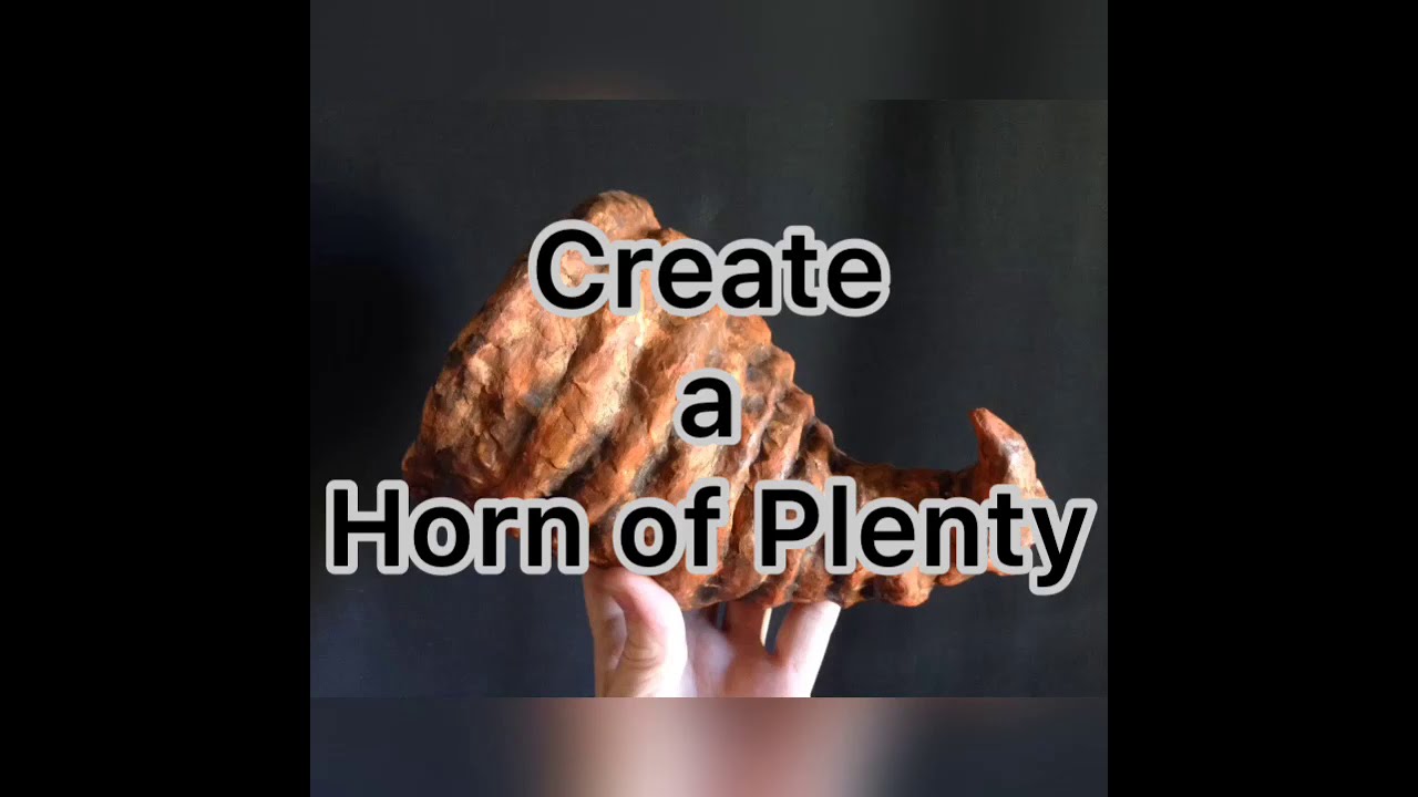 Papier Mâché Horn of Plenty Thanksgiving DIY using Brown Paper Towels
