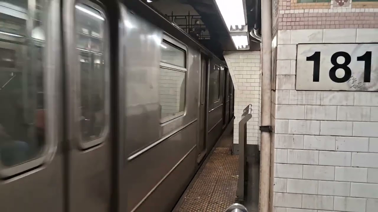R62A 1 train leaving 181St Street w(loud track joint)