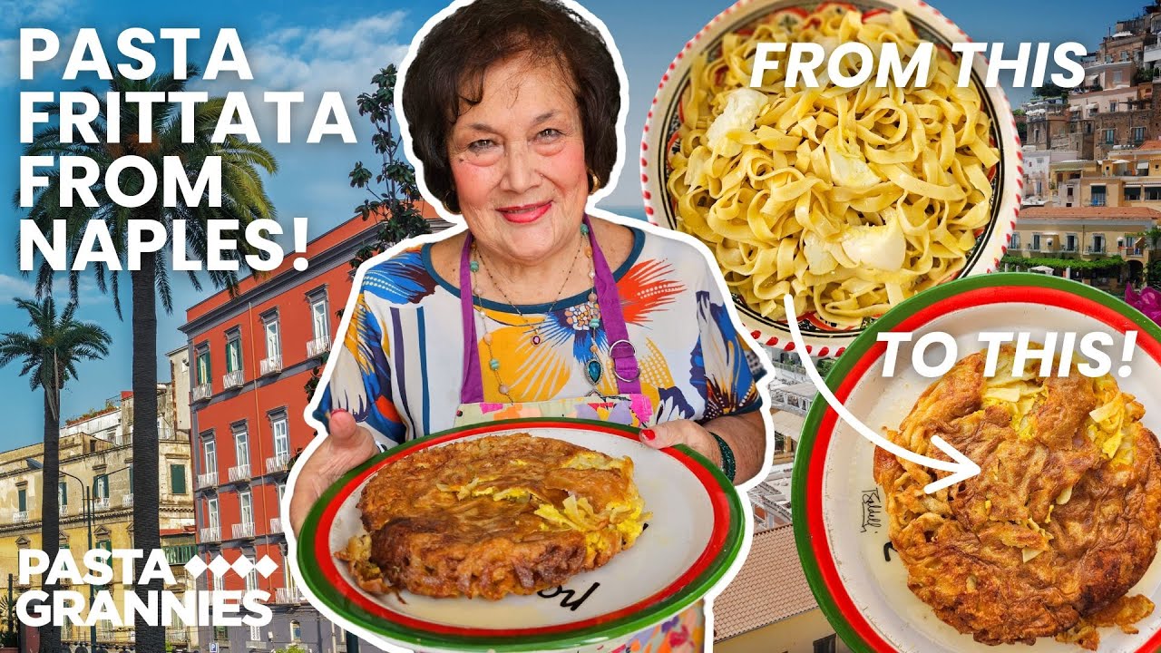 Pasta Omelette from Naples - a great way to reuse your pasta leftovers! | Pasta Grannies