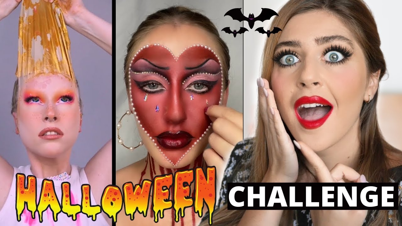 🎃 HALLOWEEN MAKE UP CHALLENGE #tiktok special effects removal #halloween #makeup