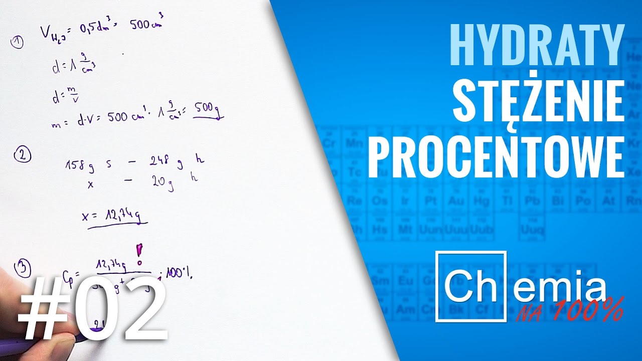 Matura z chemii: HYDRATY - jak obliczyć STĘŻENIE PROCENTOWE roztworu? | Zadanie Dnia #2