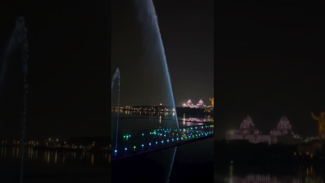 #hyderabad India largest musical floating fountain at Hyderabad #trending