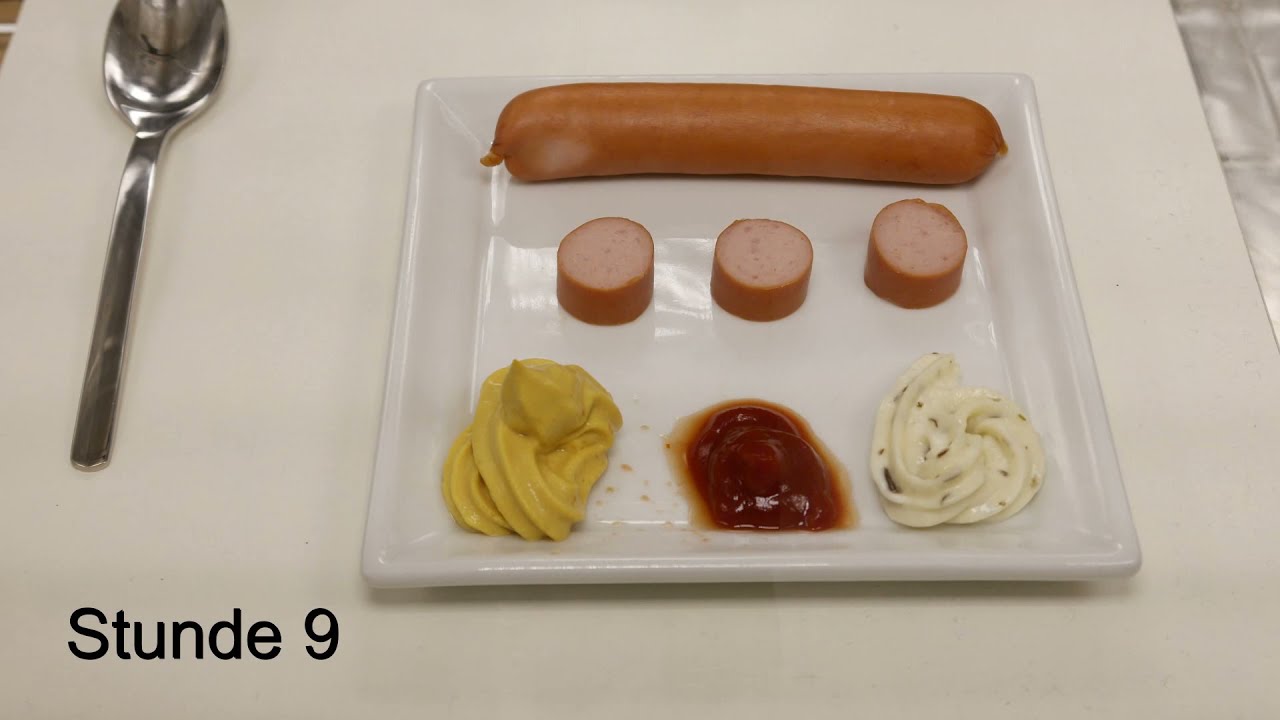 Rotting Wiener sausage time lapse