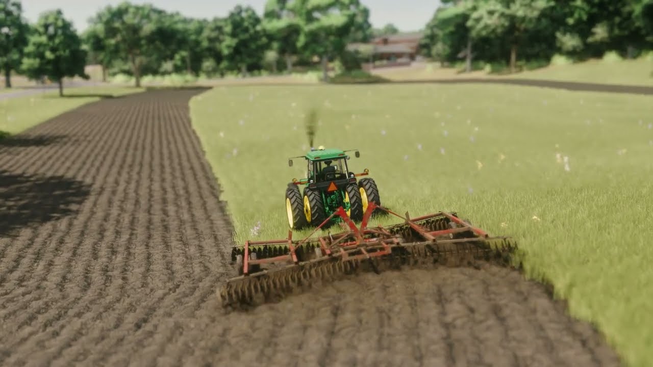 FS25 - John Deere 4455 & IH496 28ft disk testing RCR Riverbend Map
