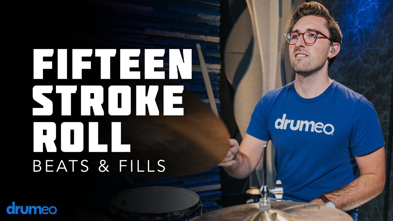 How To Play A Fifteen Stroke Roll On The Drums - Drum Rudiment Lesson