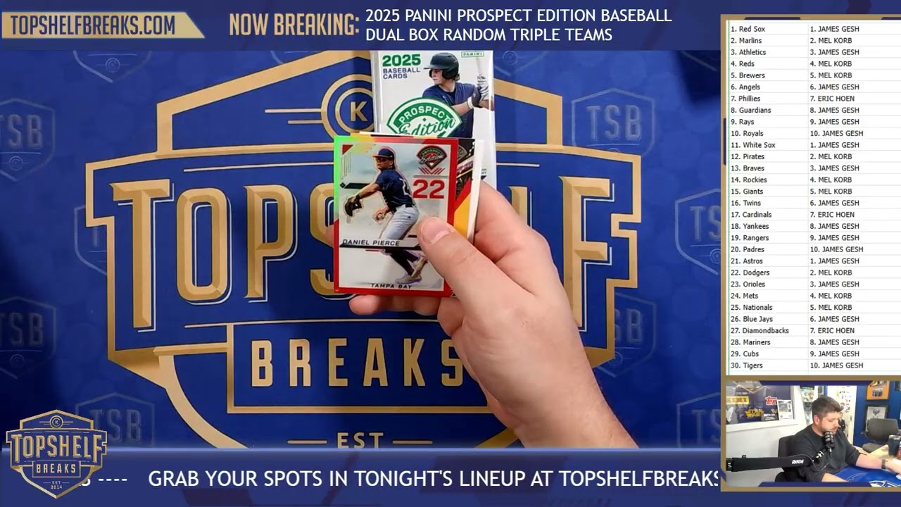 2025 Panini Prospect Edition Baseball Dual Box Random Triple Teams #4 | Top Shelf Breaks | 2/20/26