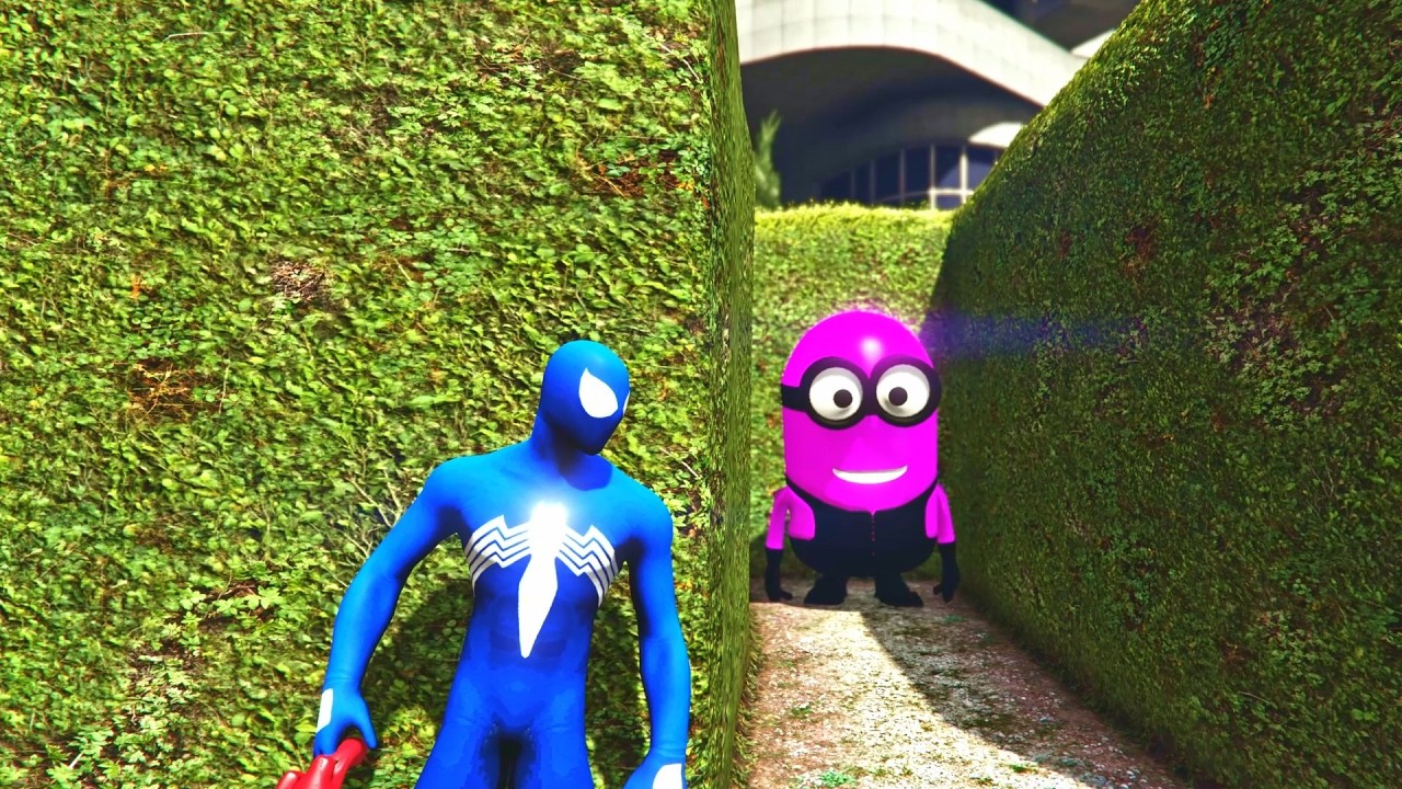 Spiderman vs Pink Minion Funny Epic Ragdoll GTA 5 Eps.44