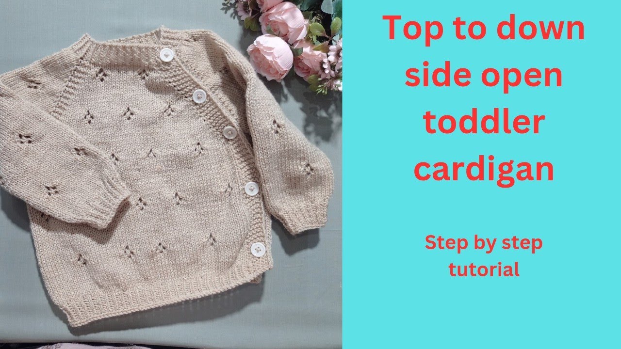 Beautiful  toddler top down side open cardigan
