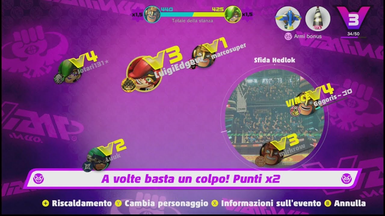 ARMS (Switch) Party Crash: Best Frenemies - Max Brass vs. Dr. Coyle - Event - Gameplay ITA