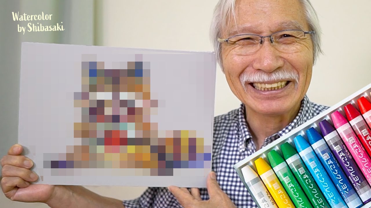 [Eng sub] Draw a cute little raccoon with me using layers of crayons!