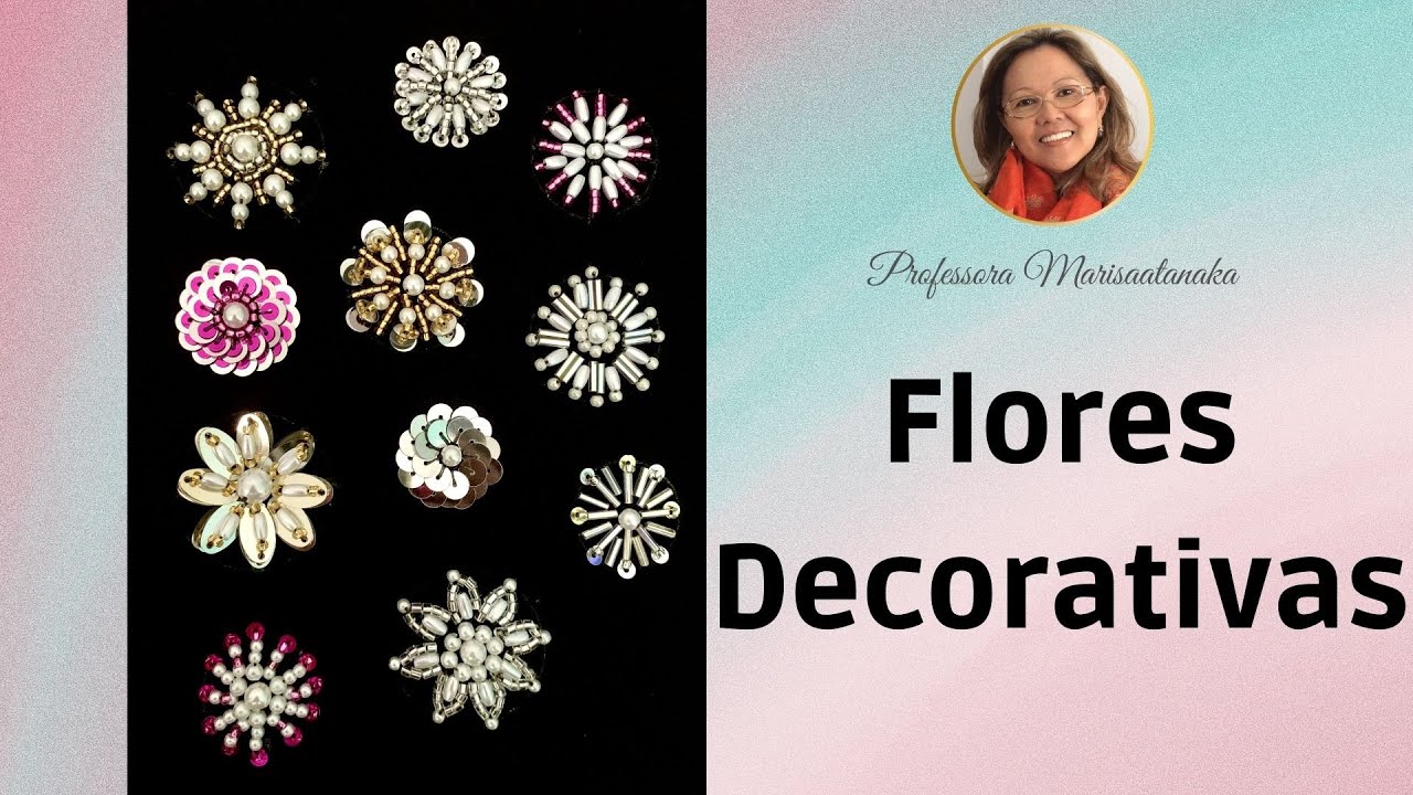 Bordado Pedrarias - Flores Decorativas