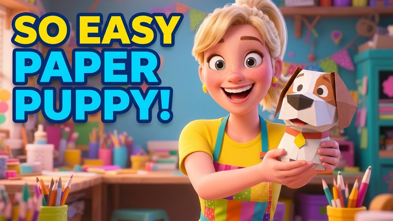 DIY Paper Puppy Craft | Easy Paper Animal for Kids