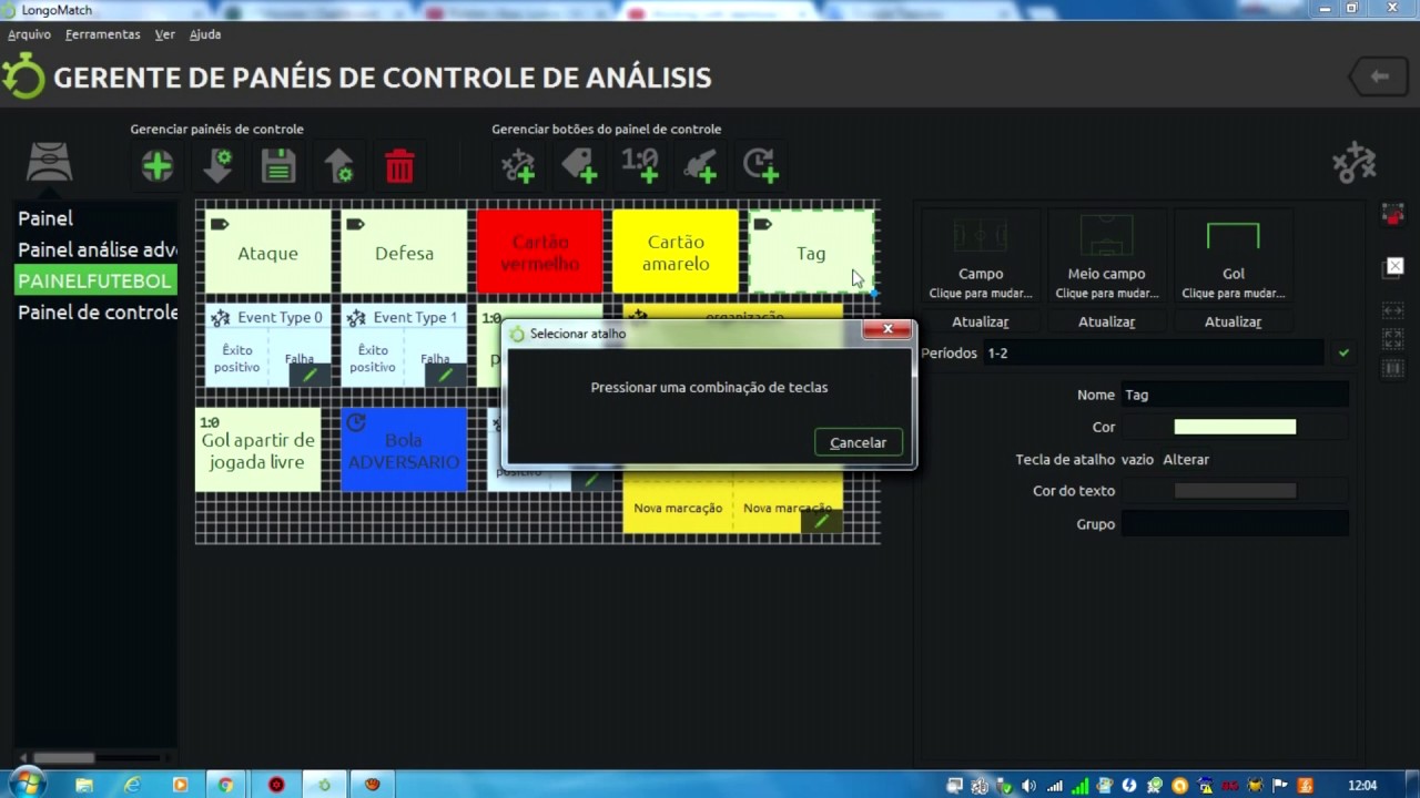 Longomatch Open Source (VERSÃO GRATUITA) - Configurando Botões do Painel de Análise