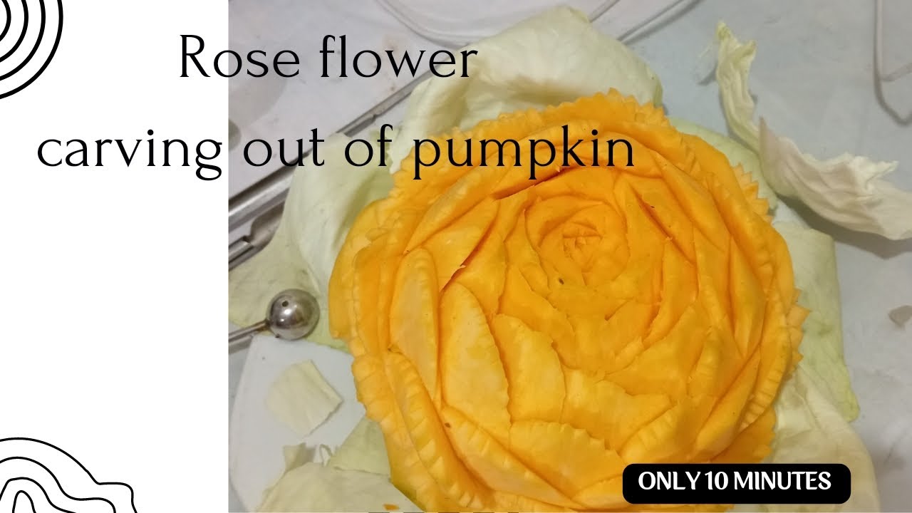 Rose flower carving  out of pumpkin/ #pumpkincarving #new  vegetable flower make@SnehaRusheni12