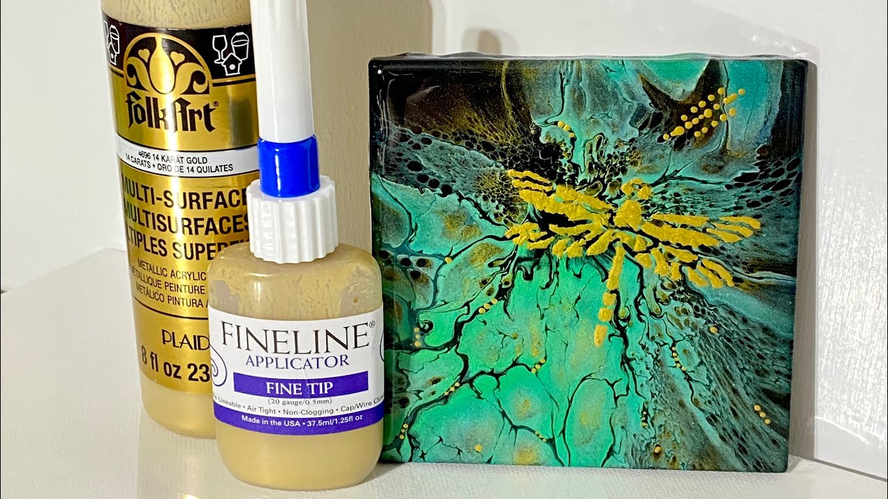 #83 How to Embellish a Fluid Art Painting using a Stencil