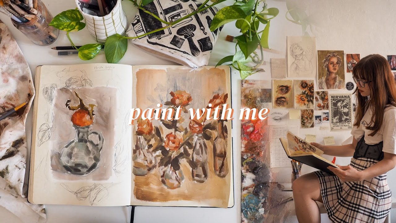Sketchbook Oil Painting & reviewing my 2022 Art Goals!💌🍊