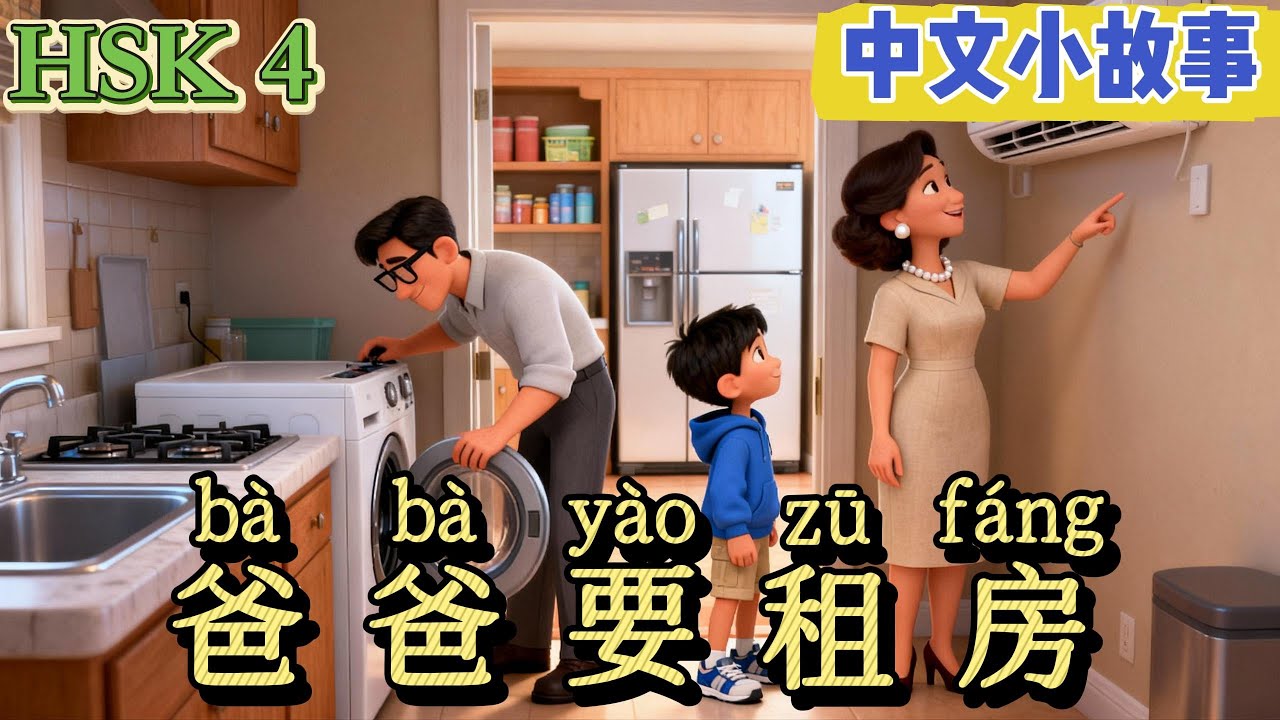【HSK 4】Day 2 of Chinese Stories：《爸爸要租房》- Dad needs to rent a house.
