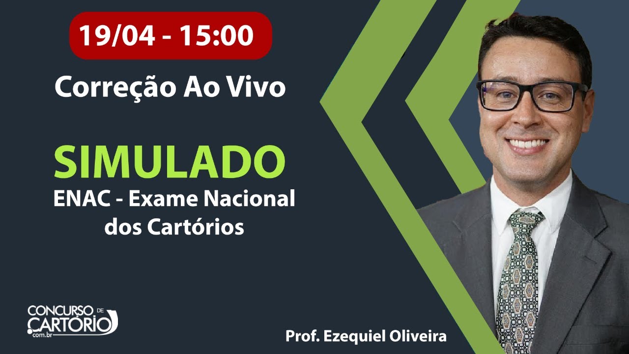 Correção AO VIVO – Direito Notarial e Registral | Simulado ENAC 2025 | Concurso de Cartório