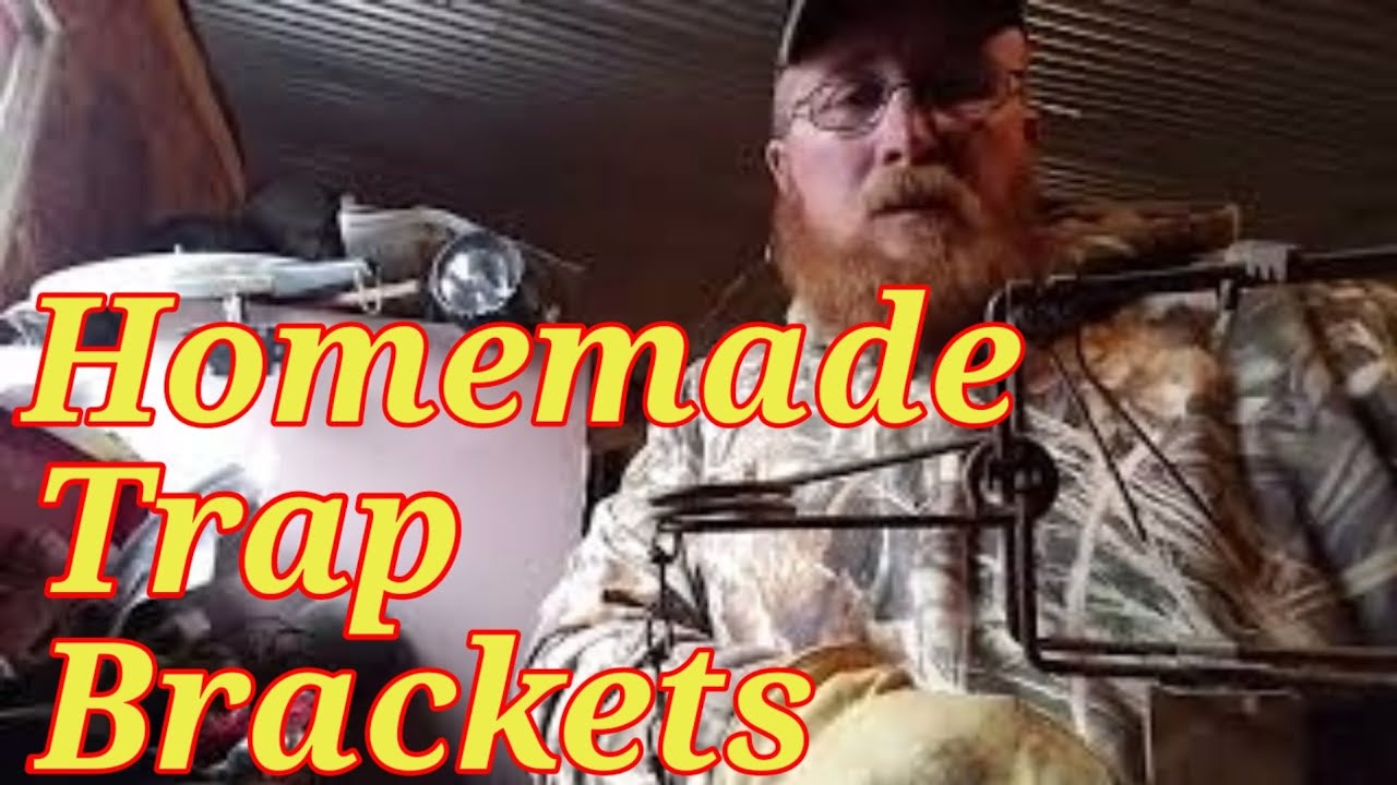 Homemade trap brackets for a conibear trap.