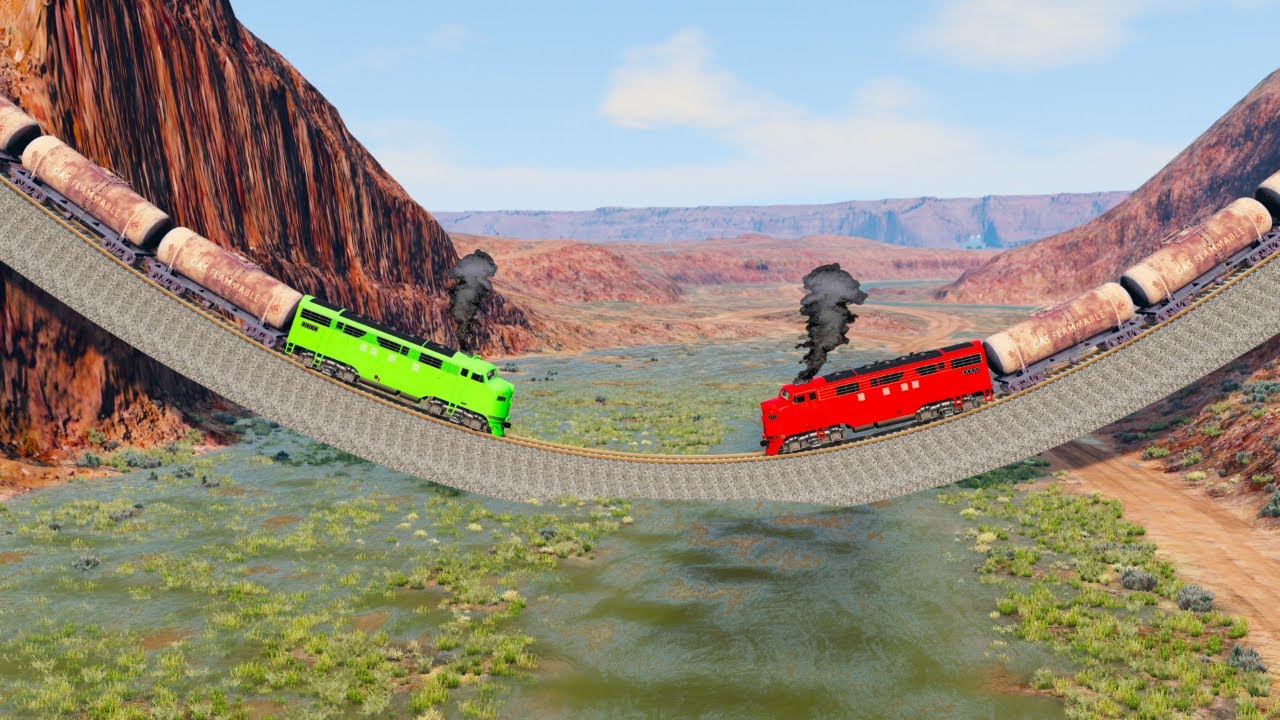 🚂Train vs 😯Giant U Track Crashes | BeamNG.Drive