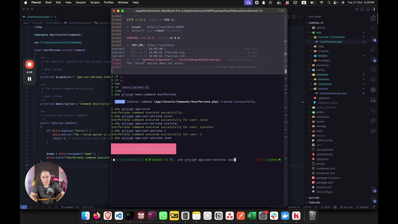 Comandos personalizados Laravel 12