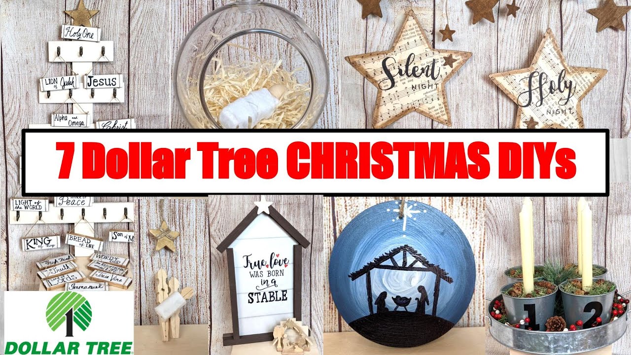 🎄NEW DOLLAR TREE CHRISTMAS DIYS 🎄/ Farmhouse Religious Christmas / NATIVITY DIYS #farmhousechristmas