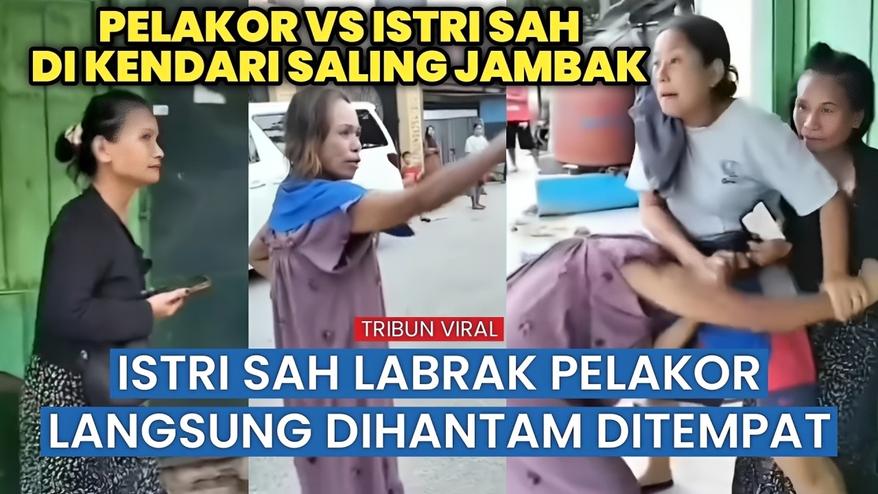Cekcok Panas di Jalanan Kendari! Ibu-ibu Teriak “Pelakor” hingga Saling Jambak ‎