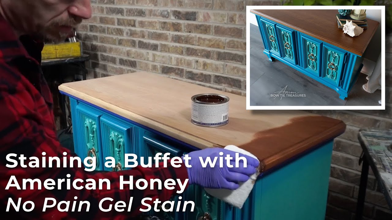 Staining a Buffet with American Honey-No Pain Gel Stain