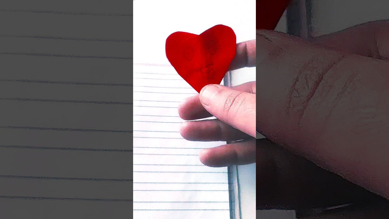 Easy Paper Heart Bookmark Tutorial 📖✨ 