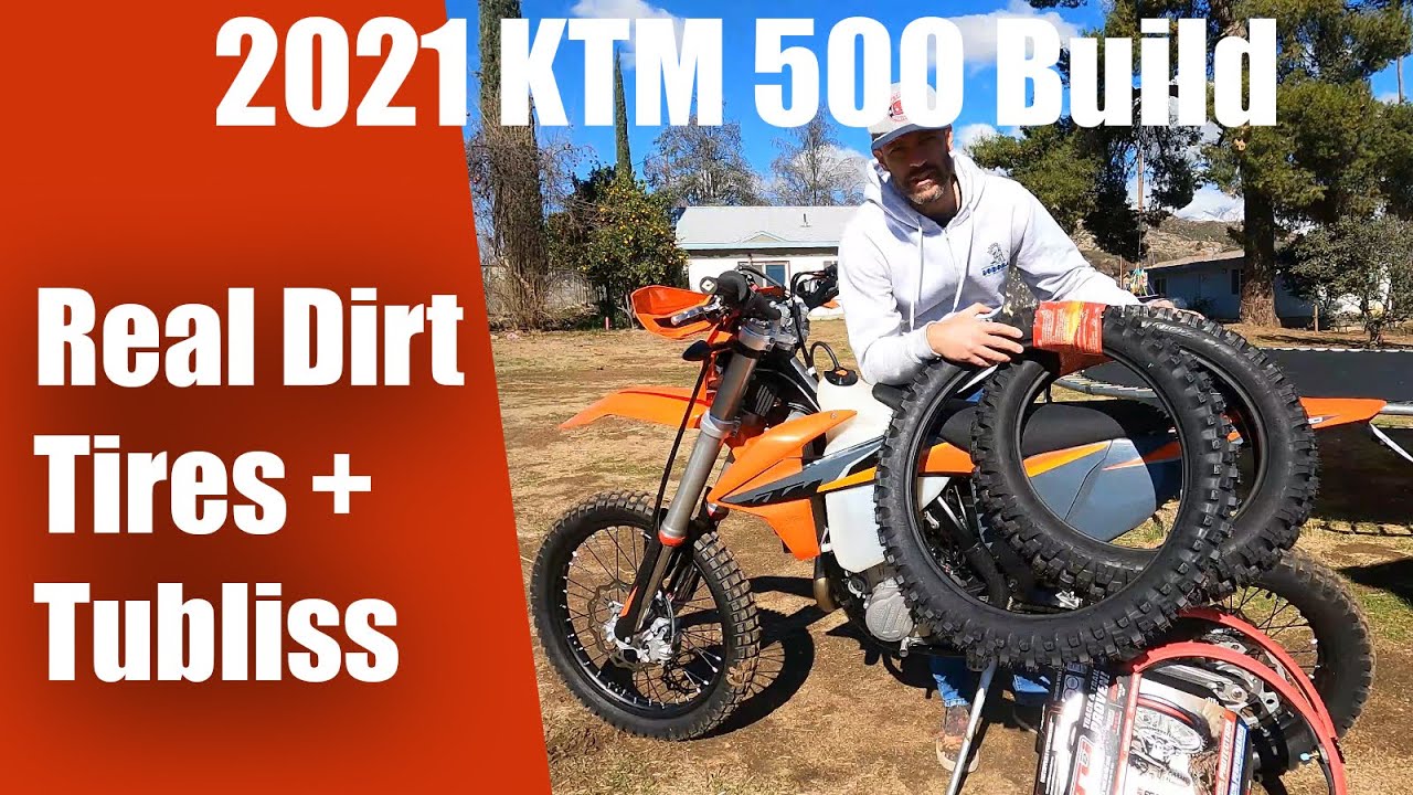 KTM 500 EXC-F 2021 года: замена штатных дорожных шин на настоящие шины для бездорожья + Neutech T...