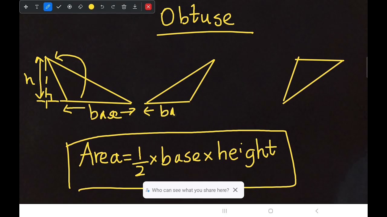 Area of an obtuse angle triangle, area of obtuse triangle, area of a triangle