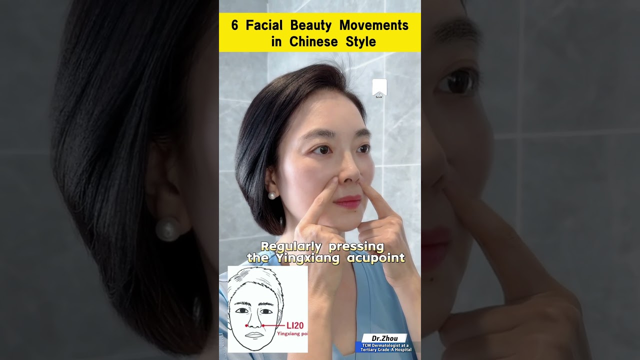 6 facial beauty movements in Chinese stylehurry up and do it with me #tcm #guasha #massage #faceyoga
