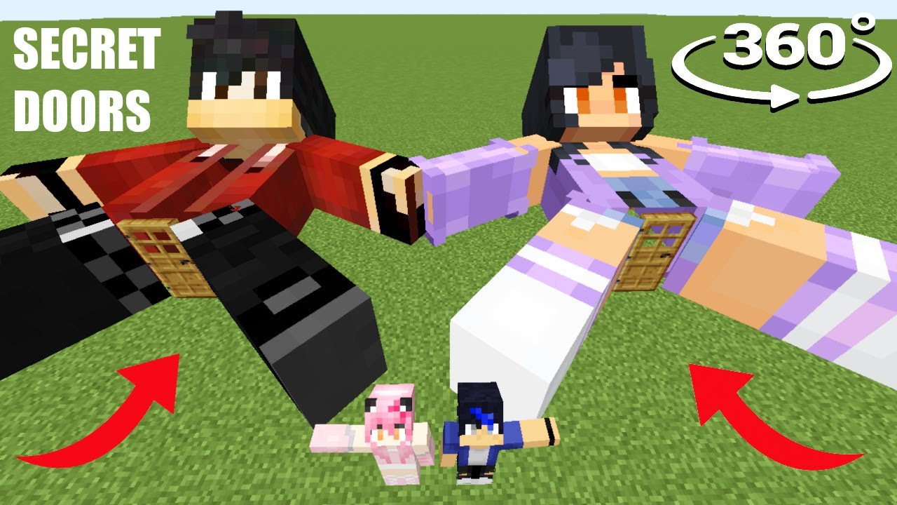 The MOST SECRET DOORS INSIDE APHMAU & AARON in Minecraft  360° !