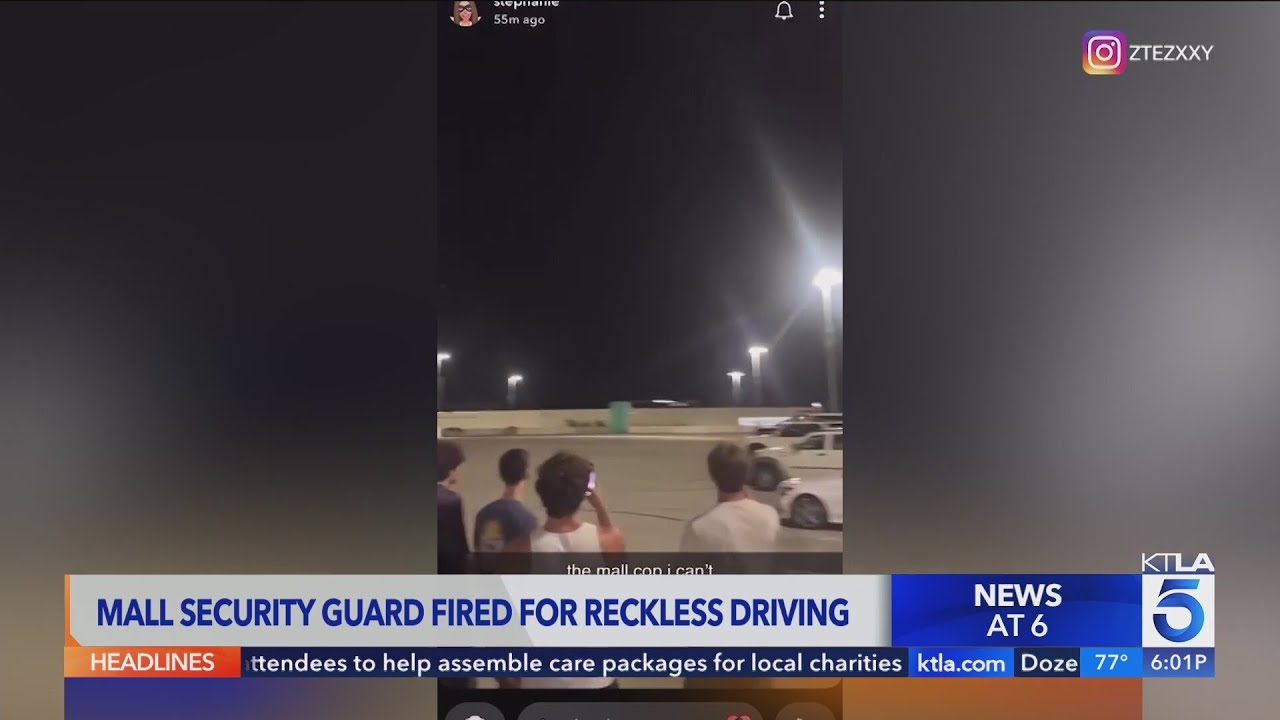 Mall security guard fired for reckless driving