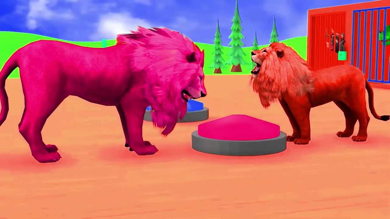 Long Slide Game with Cow Elephant Gorilla Hippopotamus Tiger 3d Animal Game Funny 3d Animals