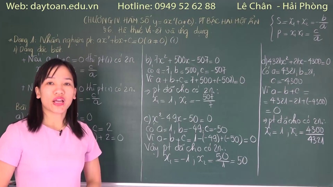 Hệ thức vi   ét và ứng dụng trong nhẩm nghiệm