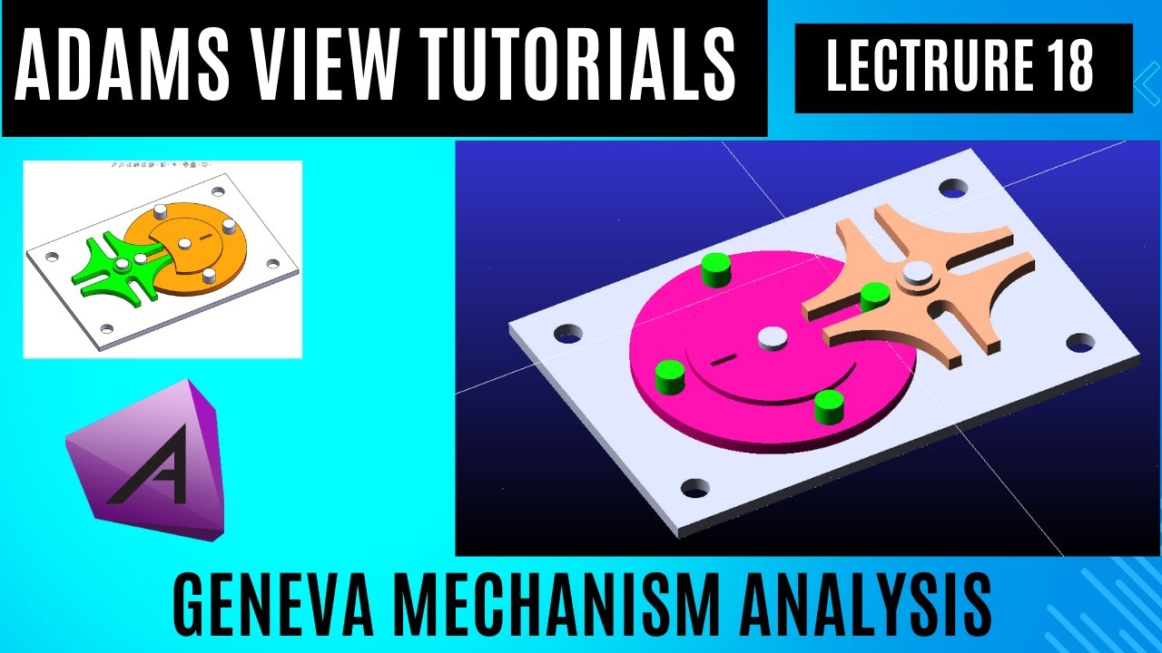 MSC Adams View tutorials || Lec. 18 kinematic dynamic analysis of geneva mechanism using adams view