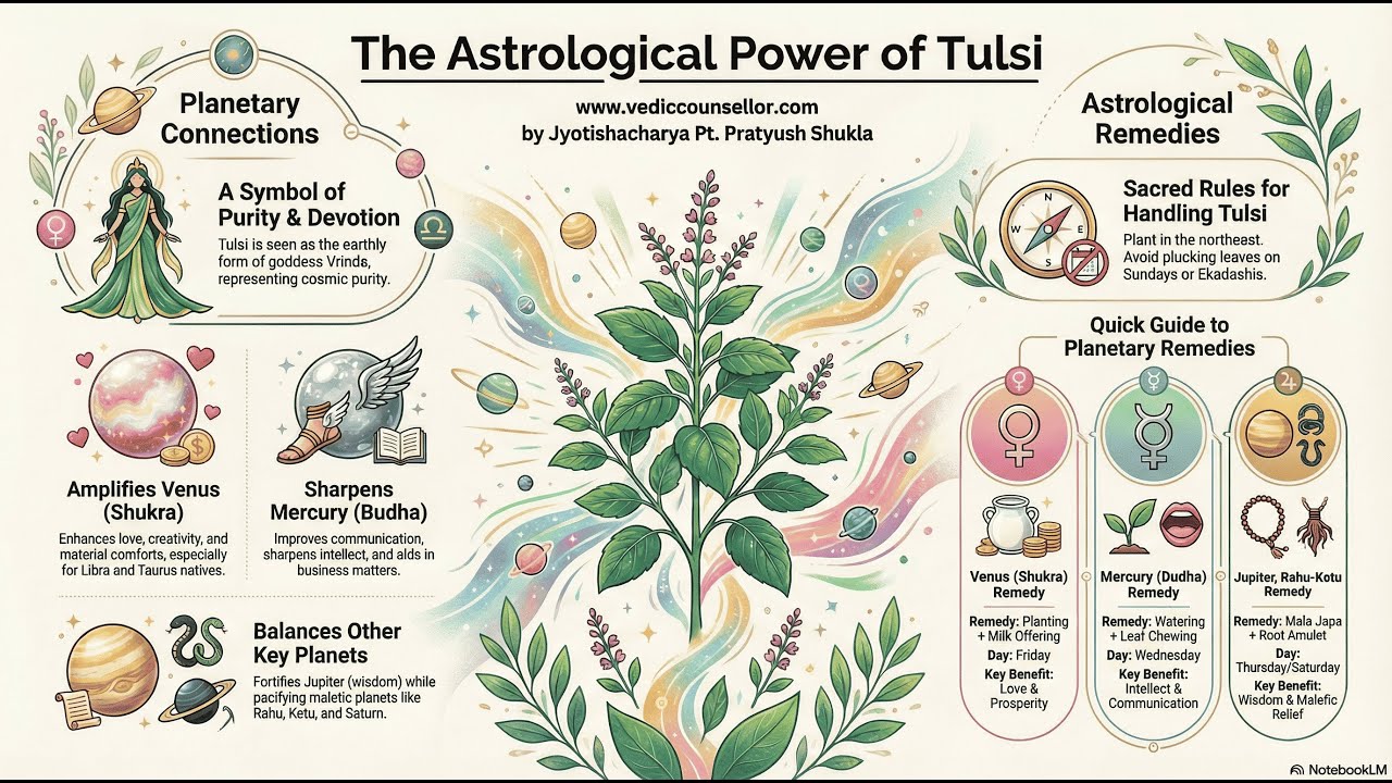 🌿|| Tulsi Tree Secrets | How This Sacred Plant Transforms Planets, Karma & Liberation || #jyotish