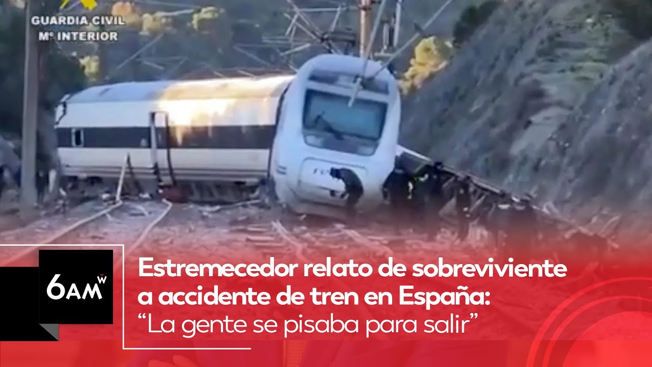 Duro relato de sobreviviente a accidente de tren en España: “la gente se pisaba para salir” | 6AM W