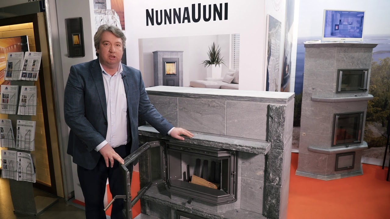 Дизайнерский камин из талькомагнезита Viveca, производства финской компании Nunnauuni