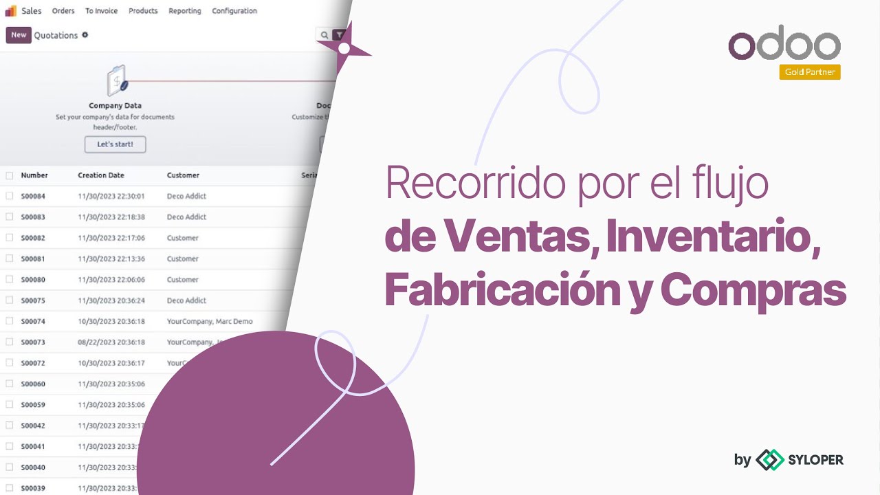 Odoo - Recorrido por el flujo de Ventas, Inventario, Fabricación y Compras - Syloper